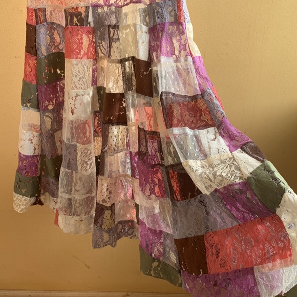 NWT Free People Vintage all Lace Patchwork Long Skirt Size Medium - Picture 3 of 7